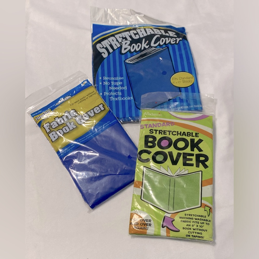 Three Fabric Stretchable Book Covers